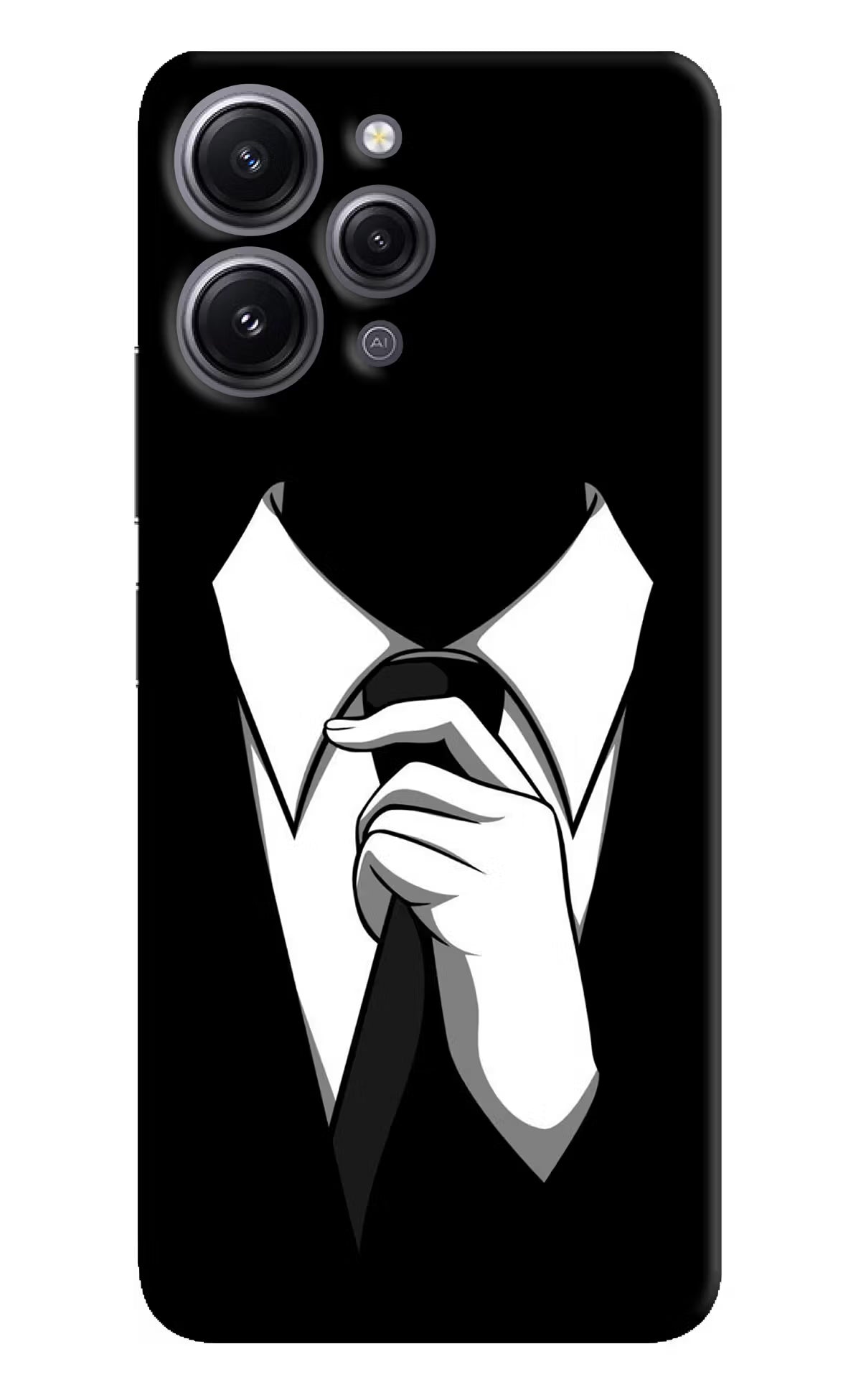 Black Tie Redmi 12 4G Hard Case Back Cover by Casekaro