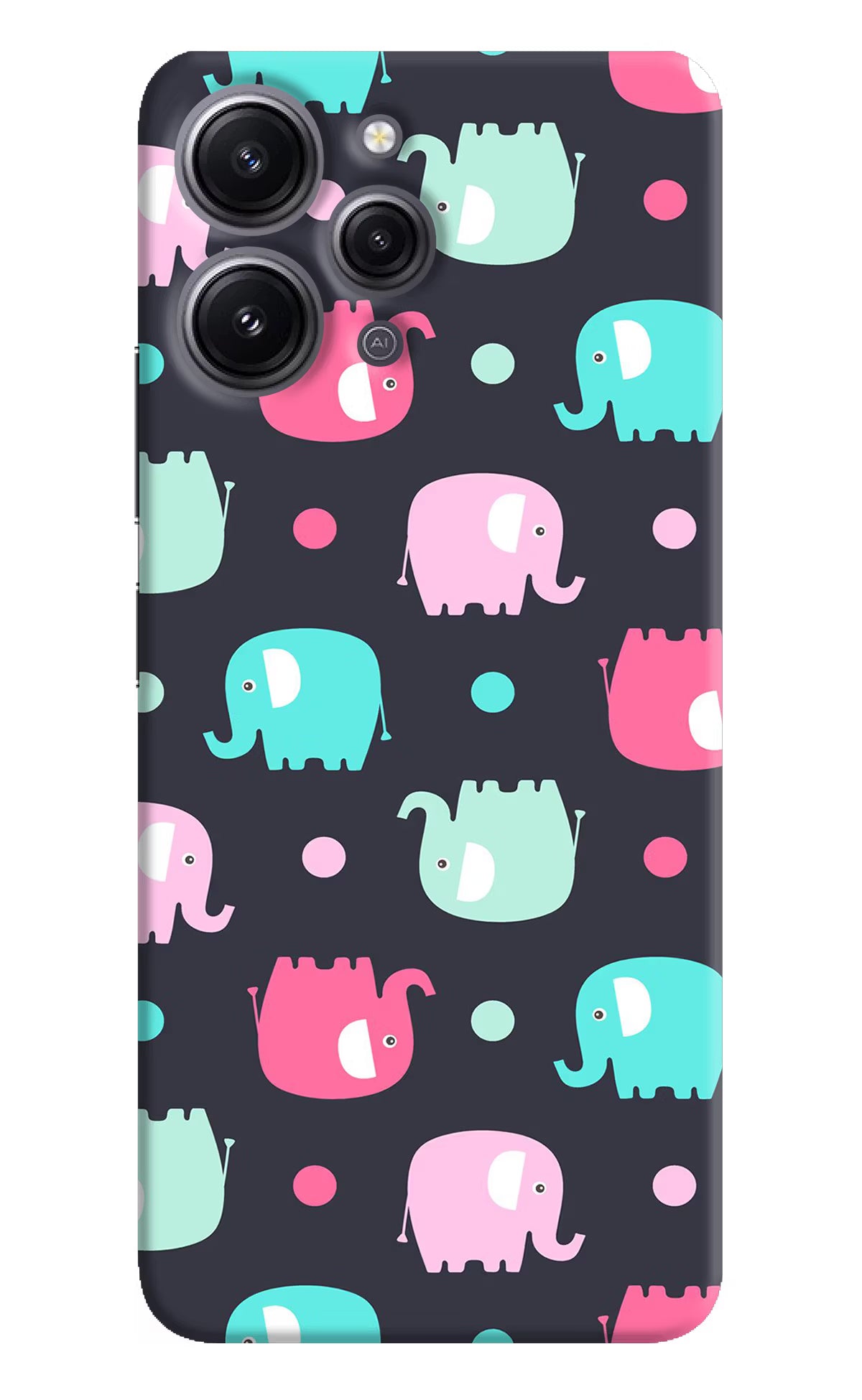 Elephants Redmi 12 4G Hard Case Back Cover by Casekaro
