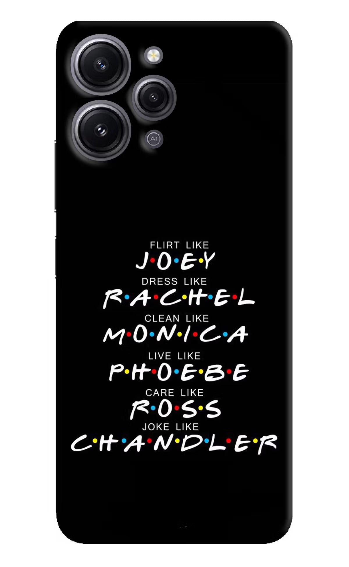 FRIENDS Character Redmi 12 4G Hard Case Back Cover by Casekaro