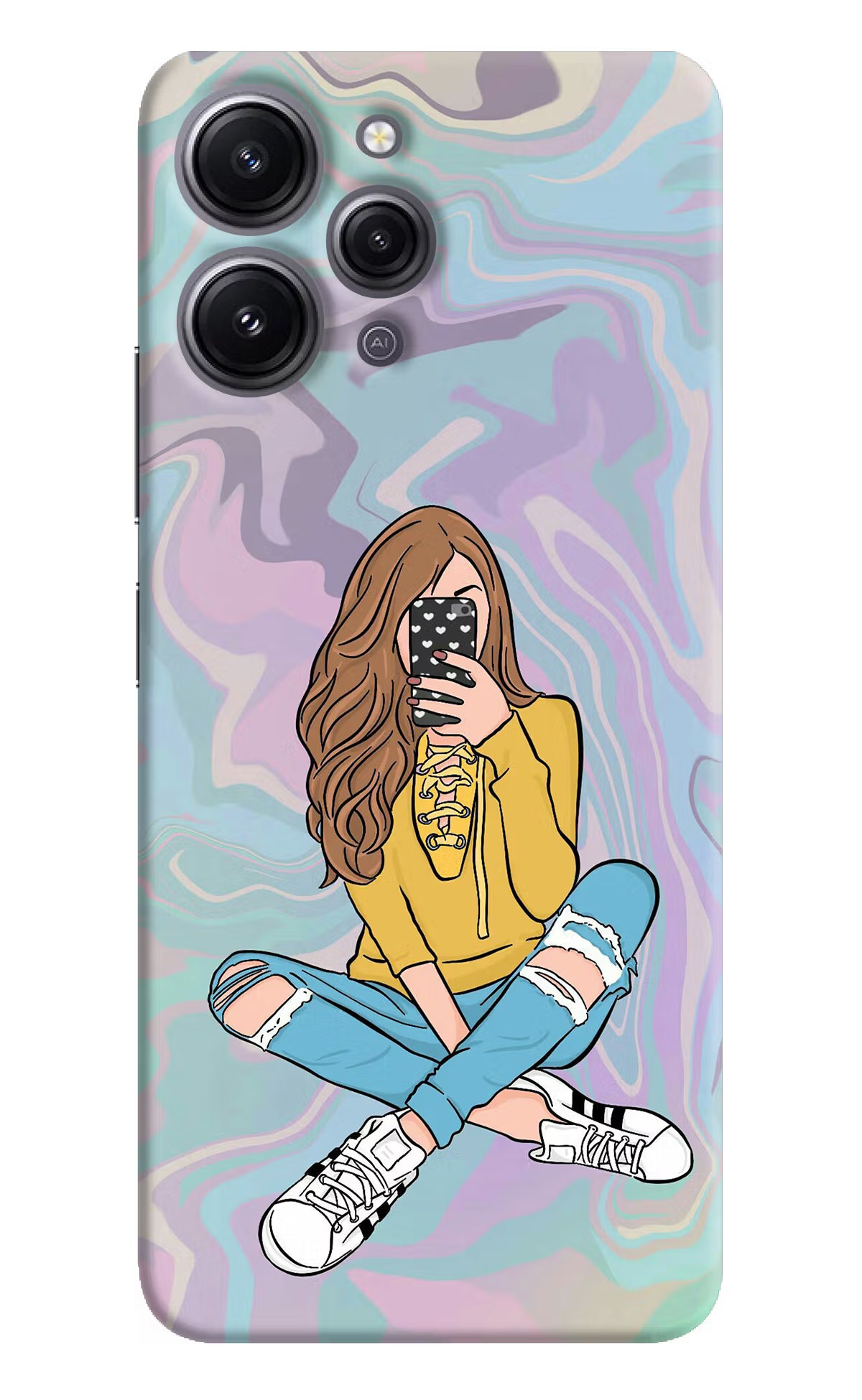Selfie Girl Redmi 12 4G Hard Case Back Cover by Casekaro