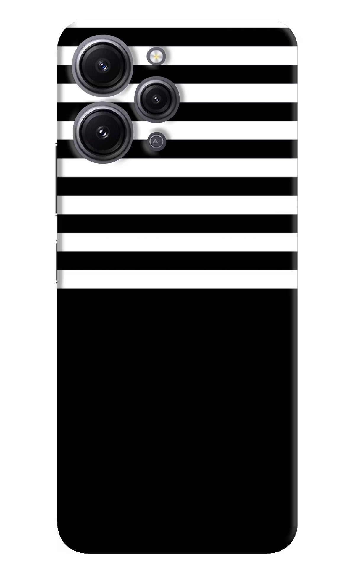 Black and White Print Redmi 12 4G Hard Case Back Cover by Casekaro