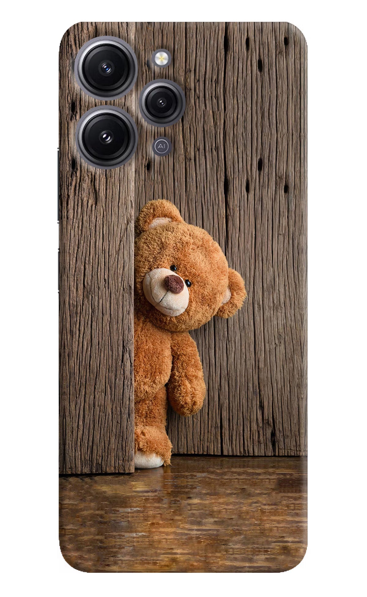 Teddy Wooden Redmi 12 4G Hard Case Back Cover by Casekaro