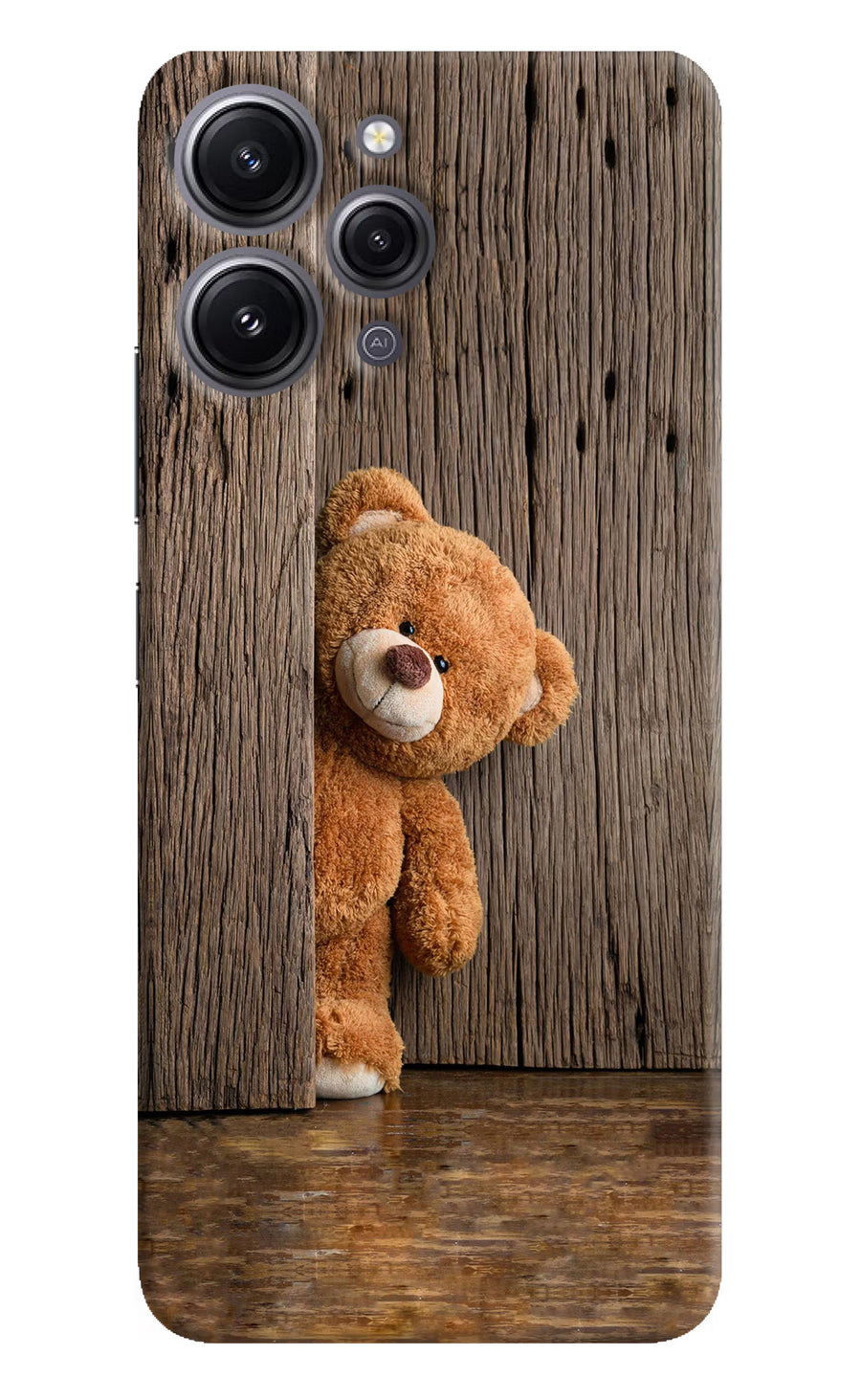Teddy Wooden Redmi 12 4G Back Cover, Hard case