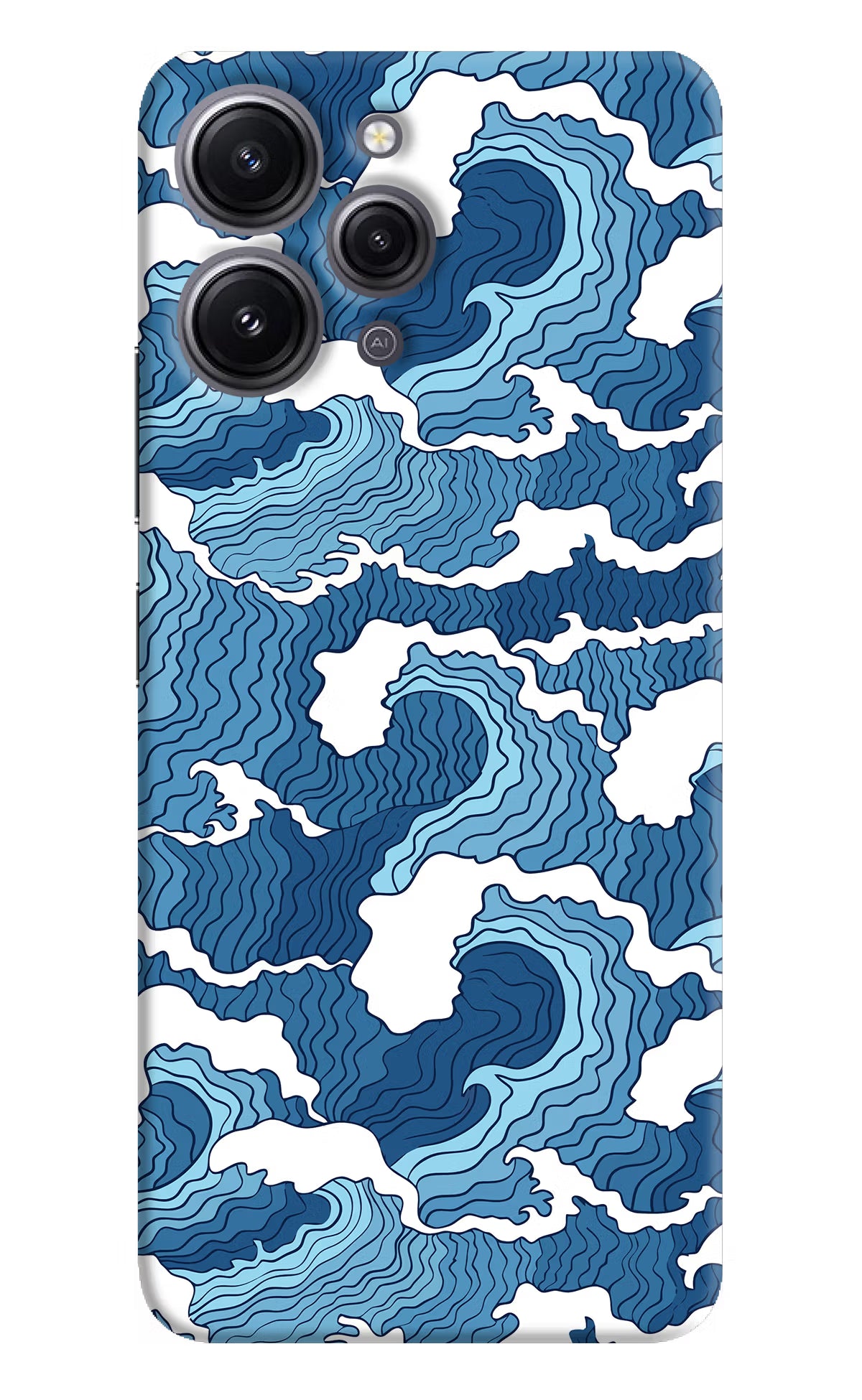 Blue Waves Redmi 12 4G Hard Case Back Cover by Casekaro