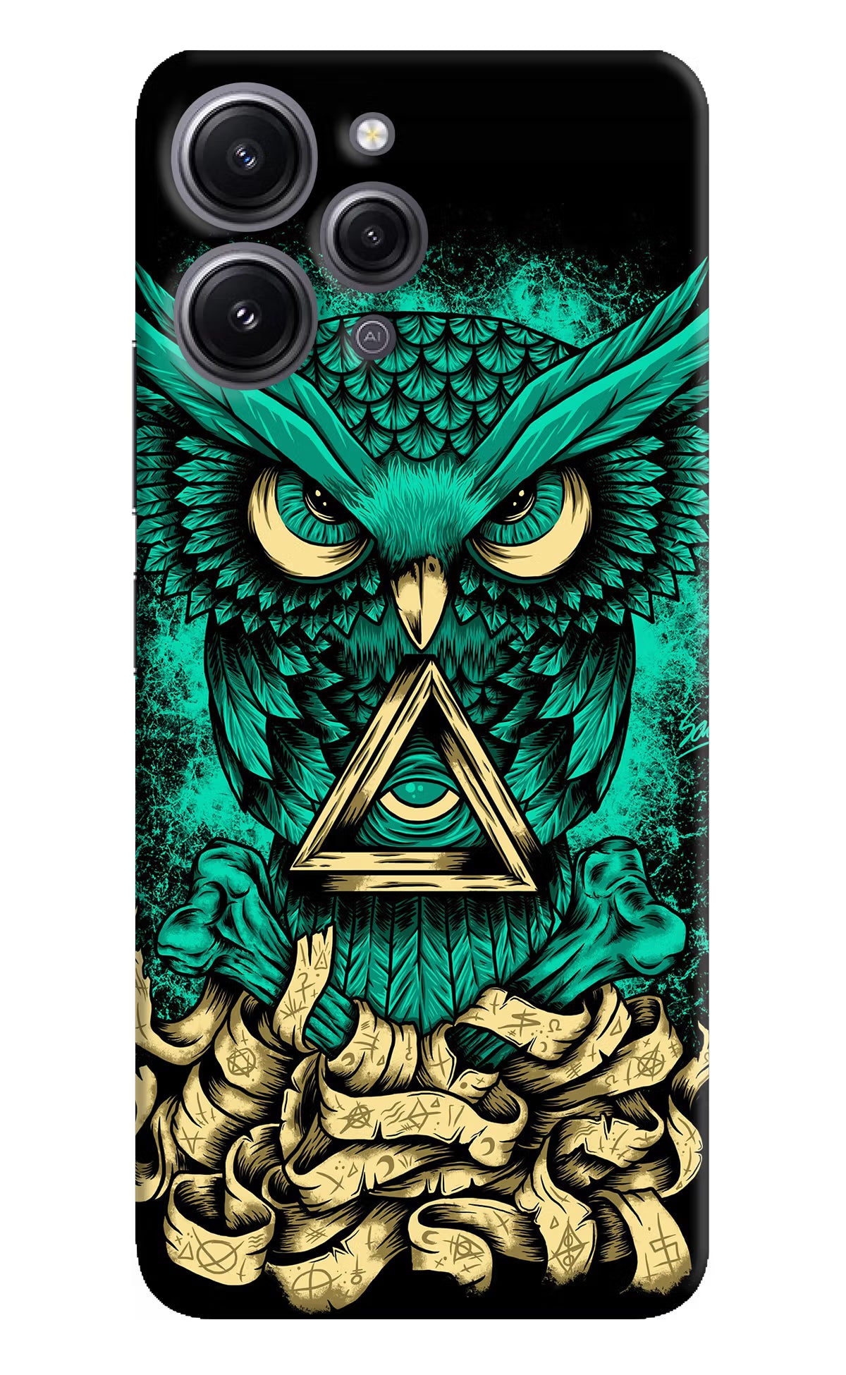 Green Owl Redmi 12 4G Hard Case Back Cover by Casekaro