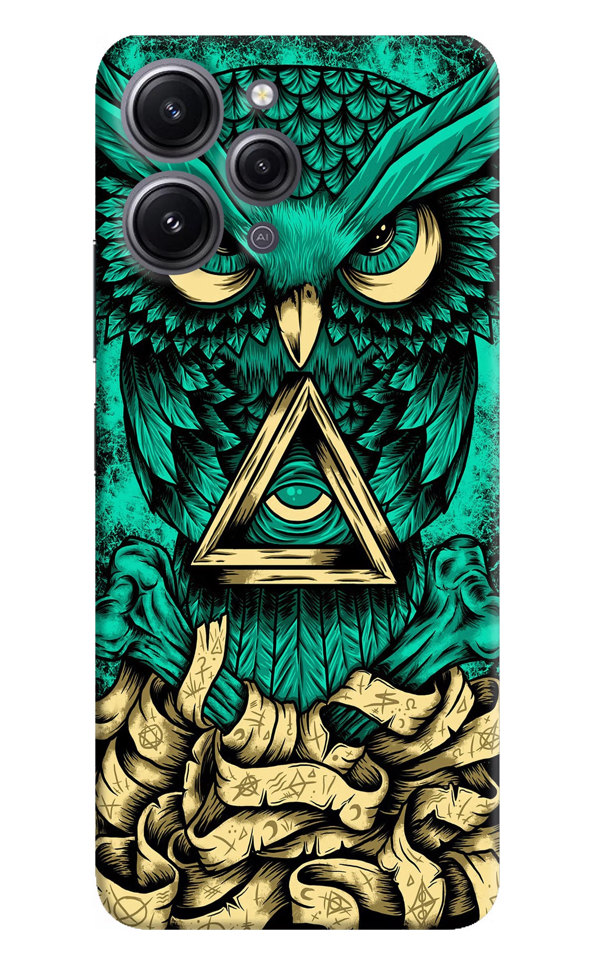 Green Owl Redmi 12 4G Hard Case Back Cover by Casekaro