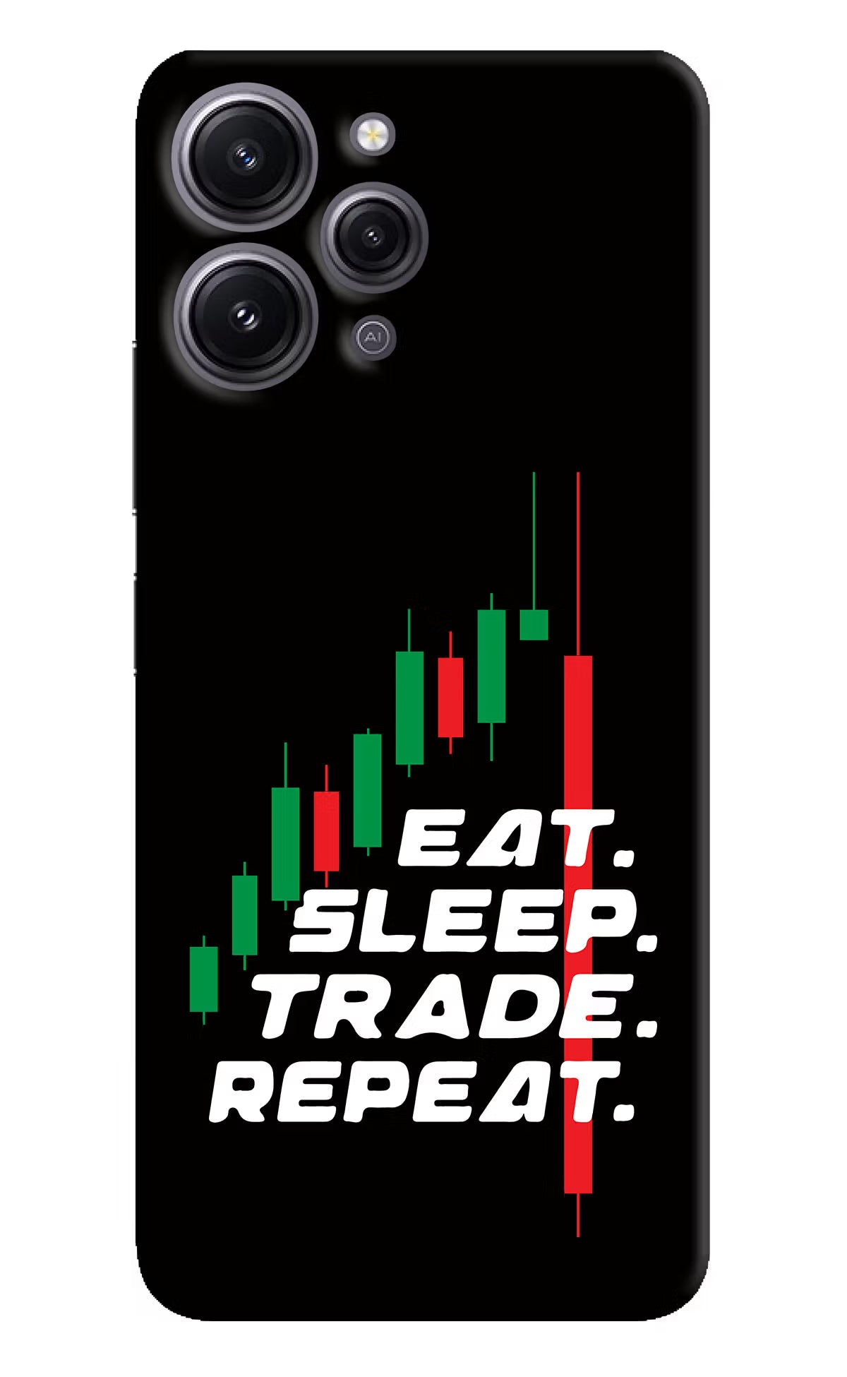 Eat Sleep Trade Repeat Redmi 12 4G Hard Case Back Cover by Casekaro