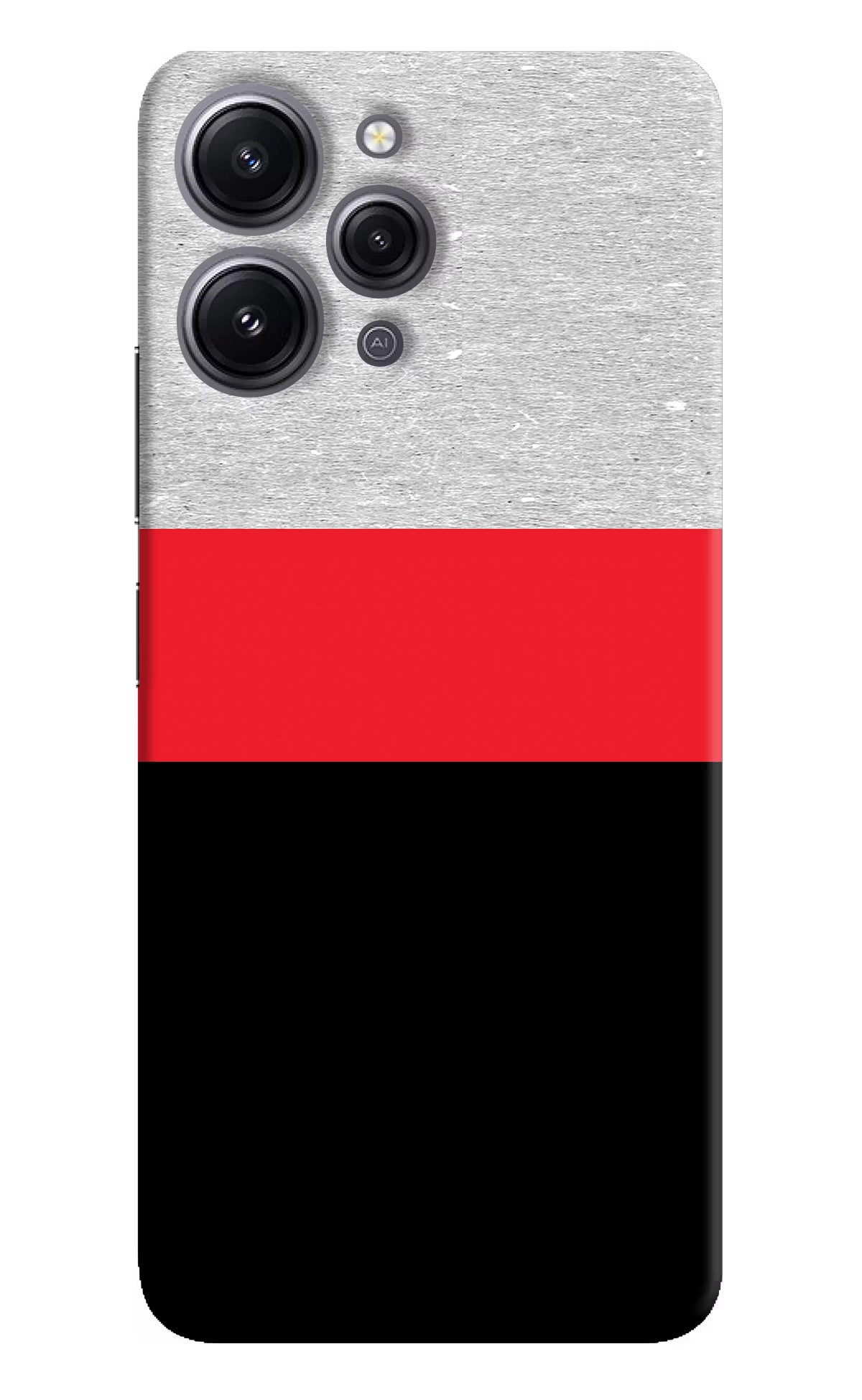 Tri Color Pattern Redmi 12 4G Hard Case Back Cover by Casekaro
