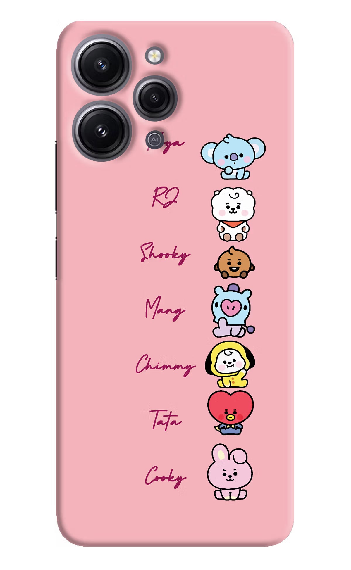 BTS names Redmi 12 4G Hard Case Back Cover by Casekaro