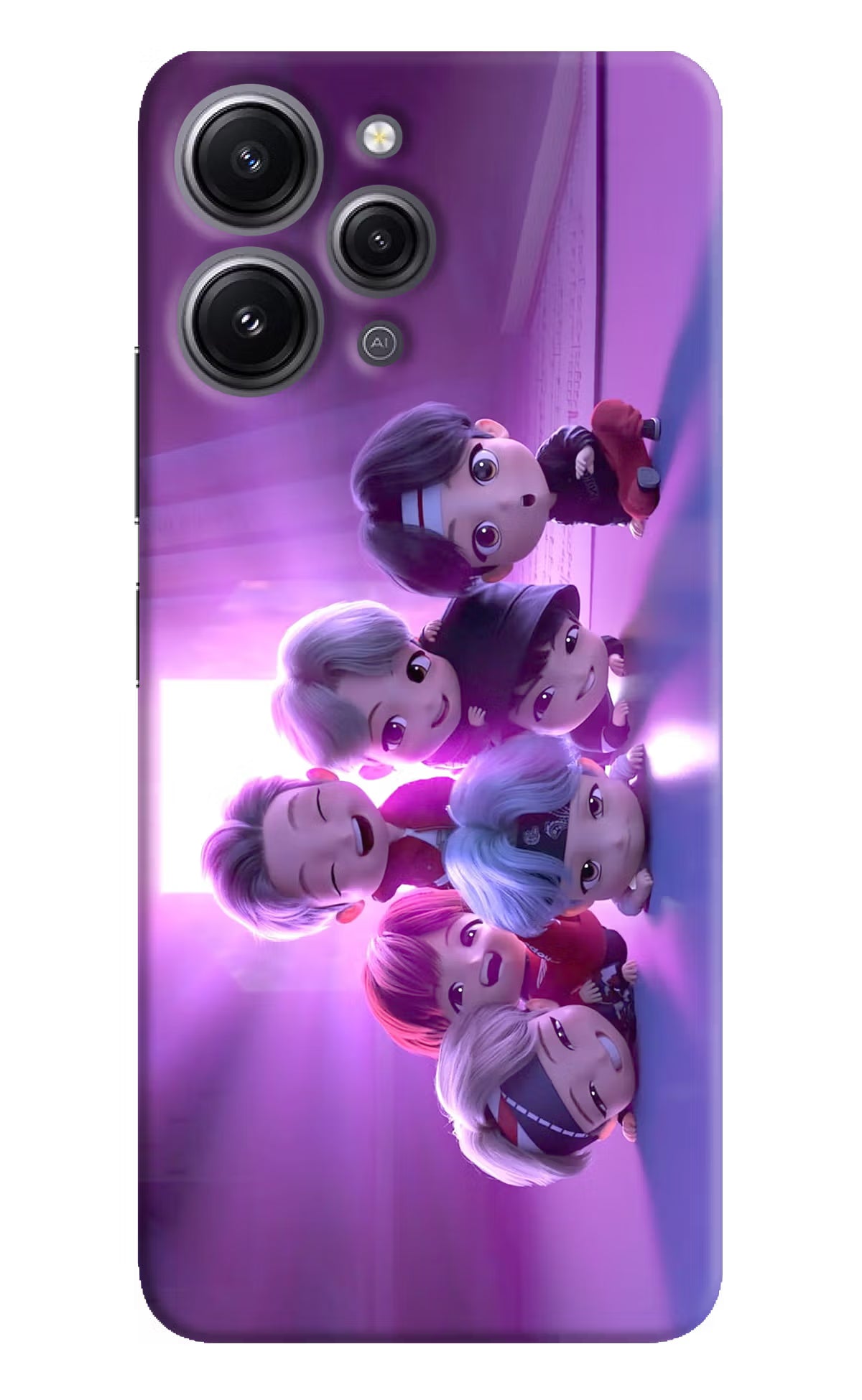 BTS Chibi Redmi 12 4G Hard Case Back Cover by Casekaro