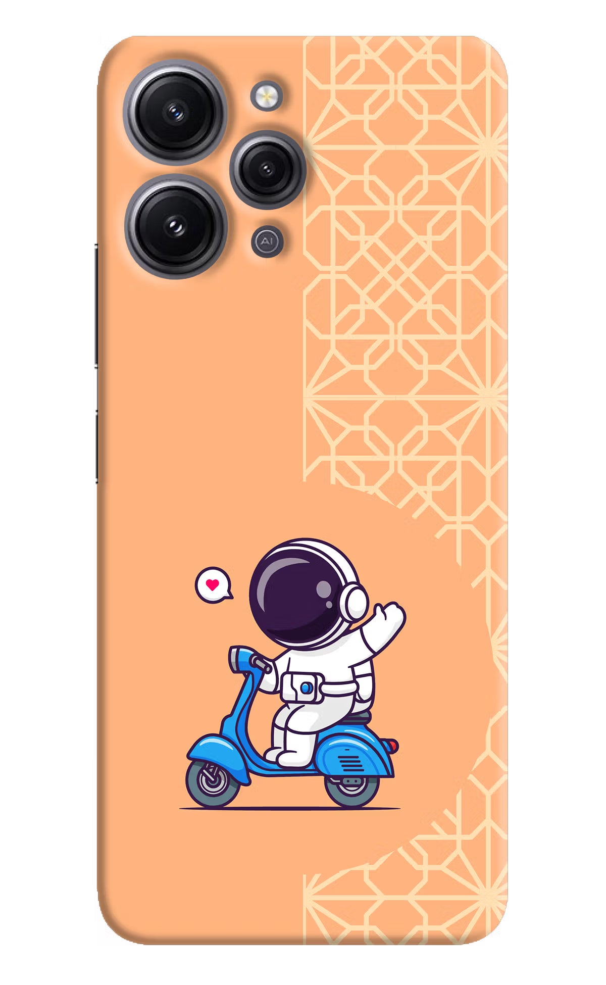 Cute Astronaut Riding Redmi 12 4G Hard Case Back Cover by Casekaro