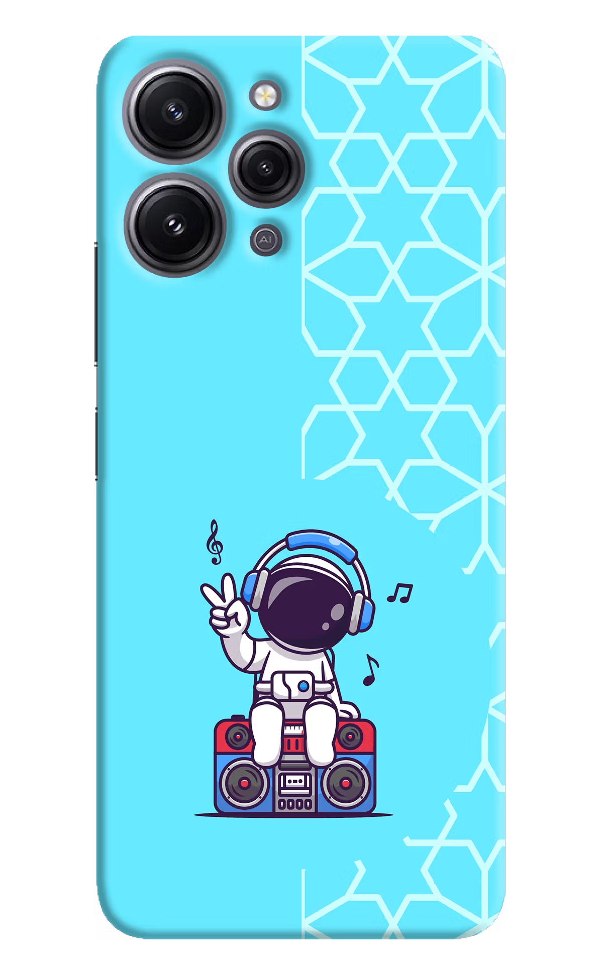 Cute Astronaut Chilling Redmi 12 4G Hard Case Back Cover by Casekaro