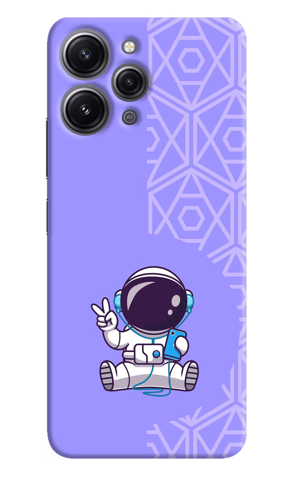 Cute Astronaut Chilling Redmi 12 4G Hard Case Back Cover by Casekaro
