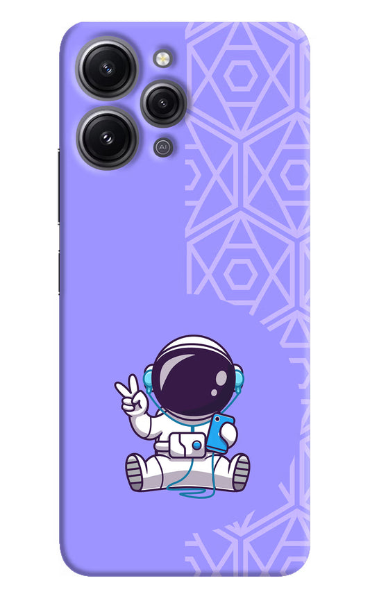 Cute Astronaut Chilling Redmi 12 4G Hard Case Back Cover by Casekaro