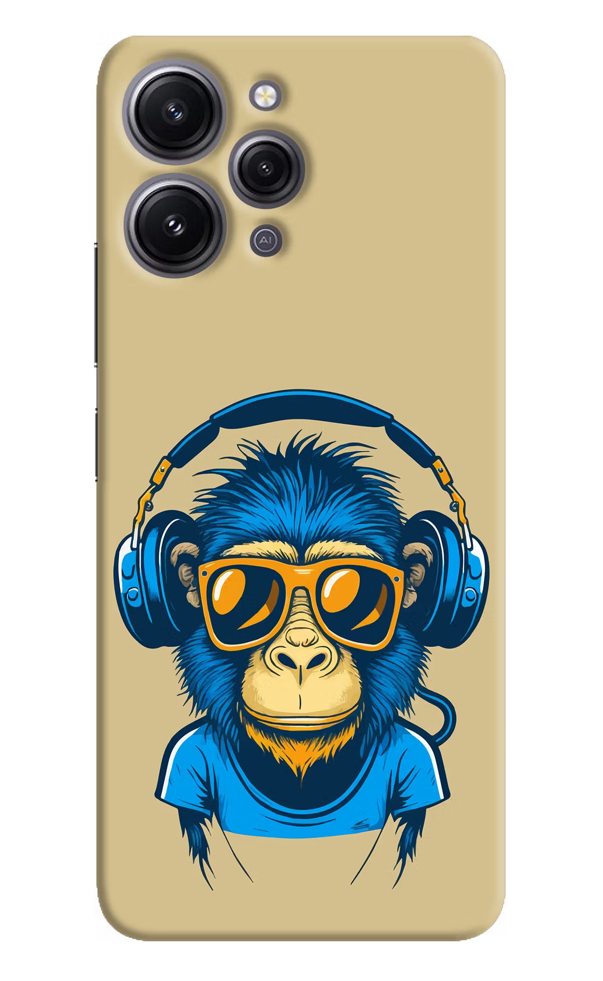 Monkey Headphone Redmi 12 4G Hard Case Back Cover by Casekaro