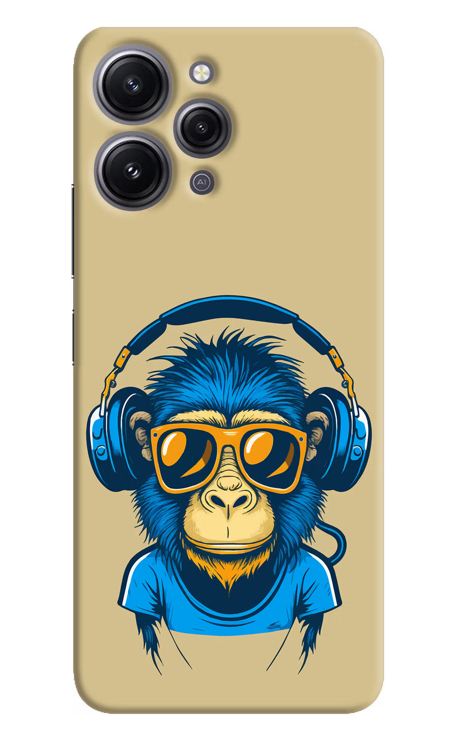 Monkey Headphone Redmi 12 4G Back Cover, Hard case