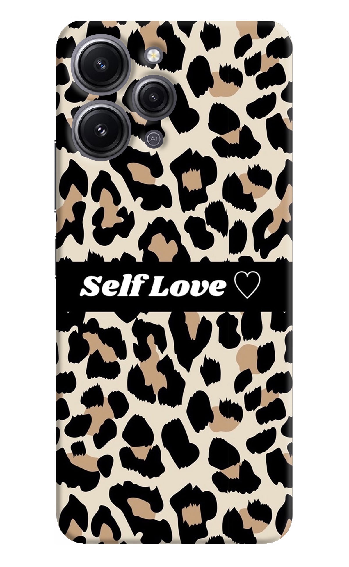 Leopard Print Self Love Redmi 12 4G Back Cover