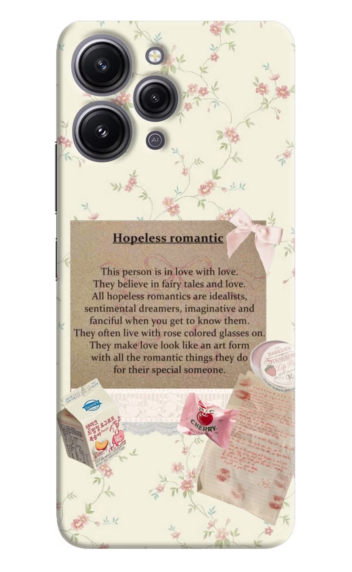 Hopeless Romantic Redmi 12 4G Hard Case Back Cover by Casekaro