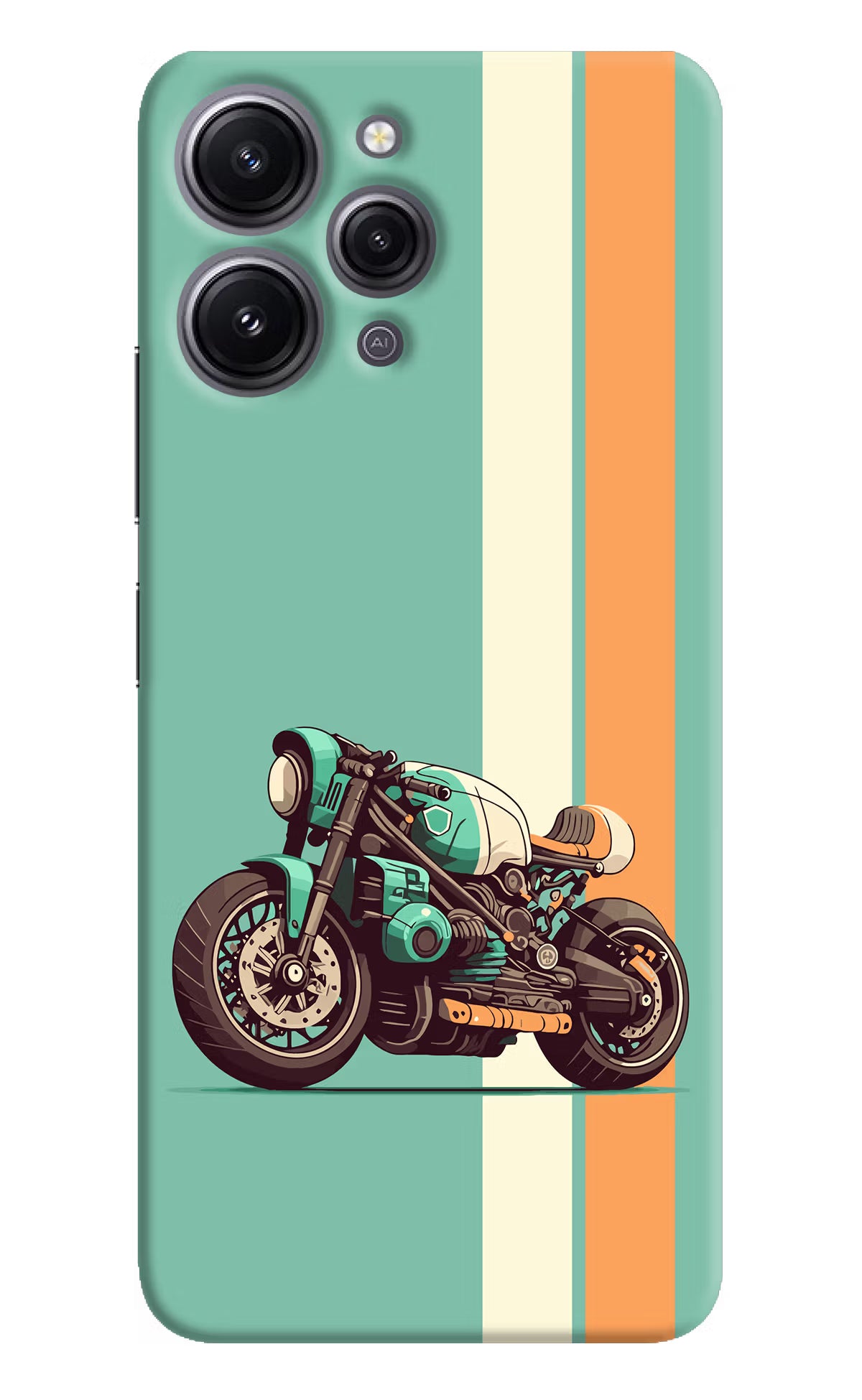 Striped Moto Drift Redmi 12 4G Hard Case Back Cover by Casekaro