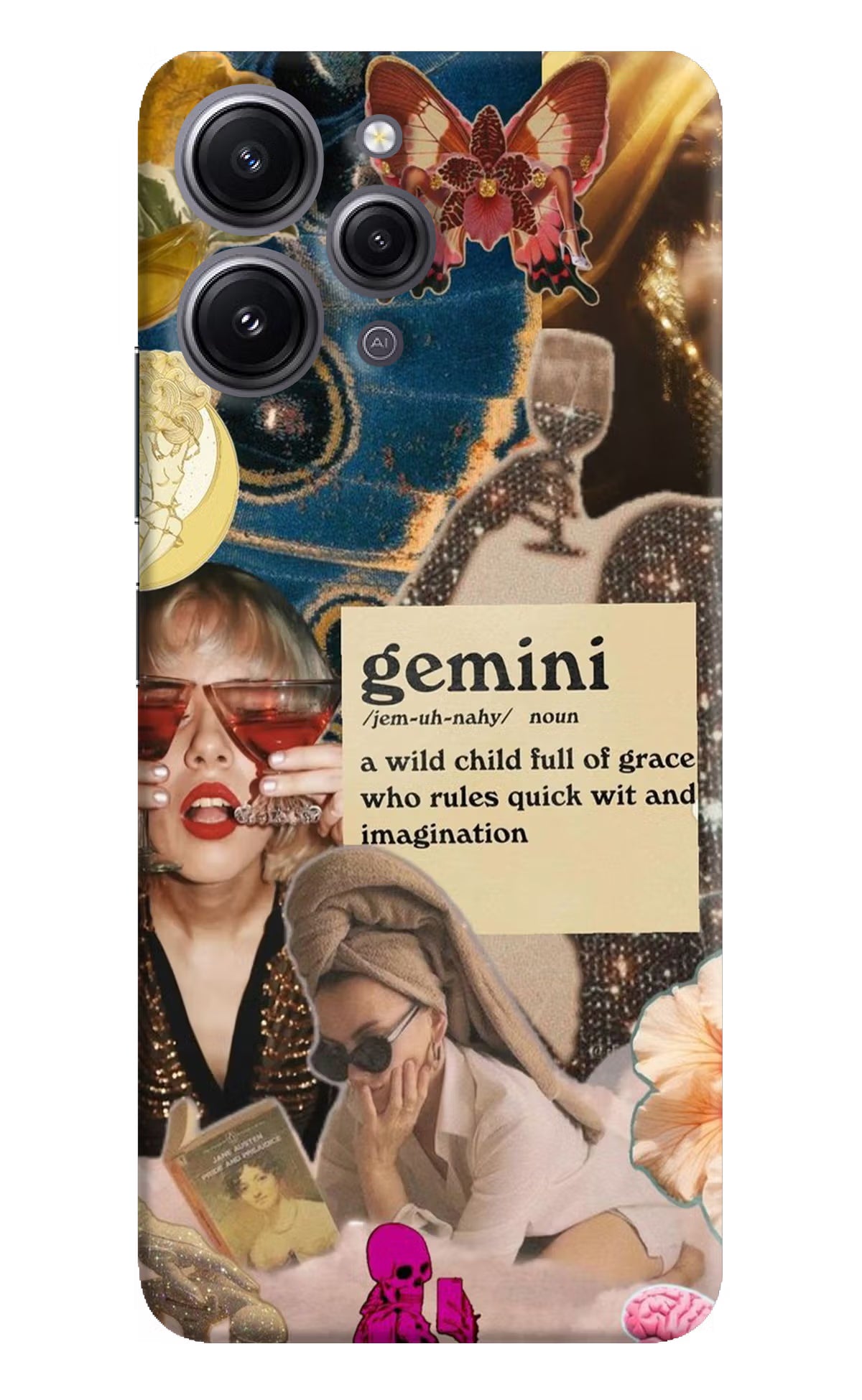 Gemini Zodiac Redmi 12 4G Hard Case Back Cover by Casekaro