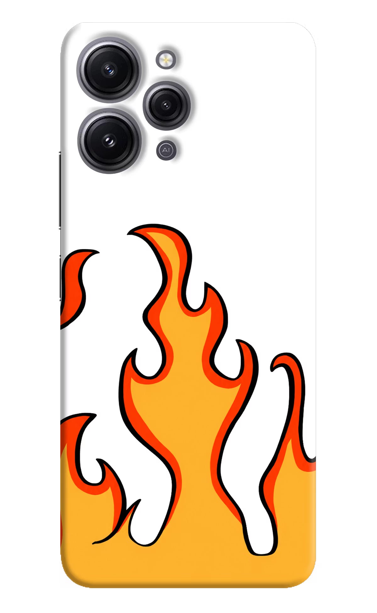 Fired Up – White Redmi 12 4G Hard Case Back Cover by Casekaro