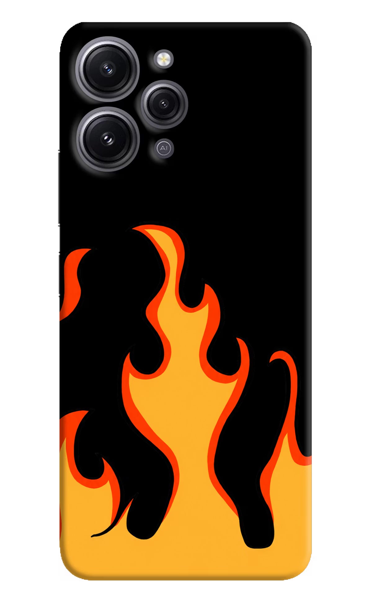 Fired Up – Black Redmi 12 4G Hard Case Back Cover by Casekaro