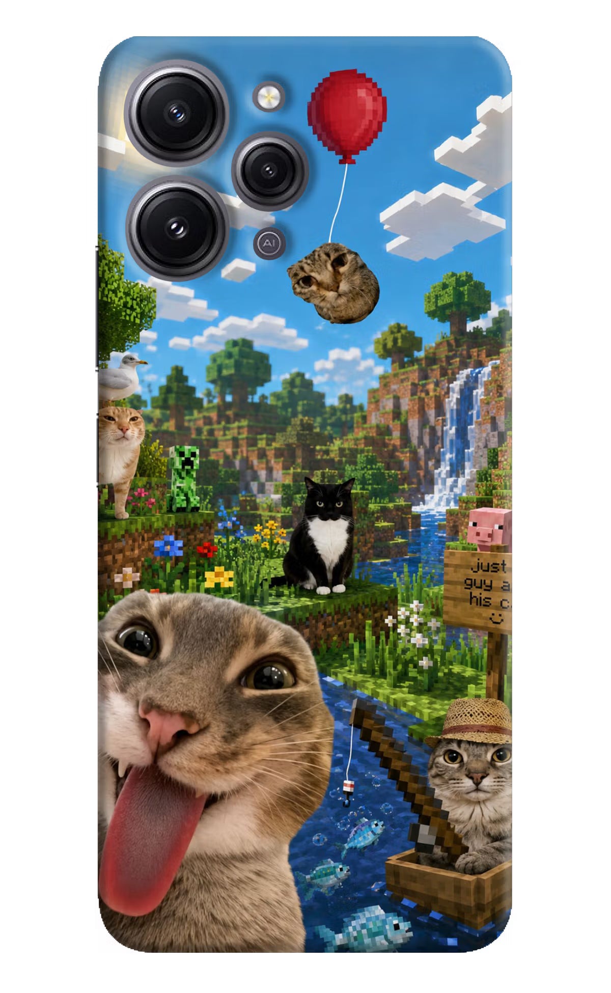 Minecraft Cat Chaos Redmi 12 4G Back Cover
