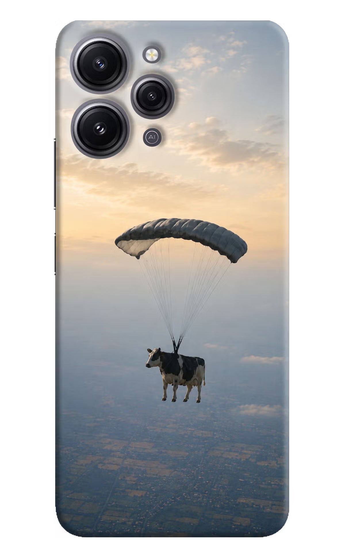 Skydiving Cow Redmi 12 4G Back Cover
