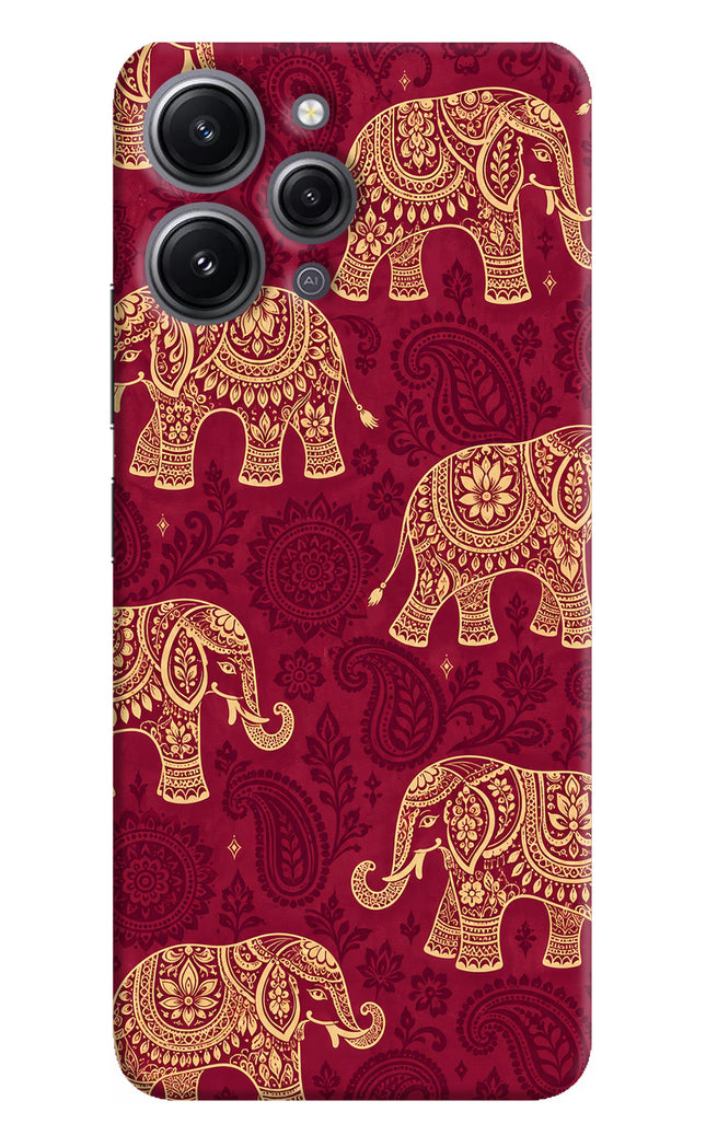 Maroon Elephant Redmi 12 4G Hard Case Back Cover by Casekaro
