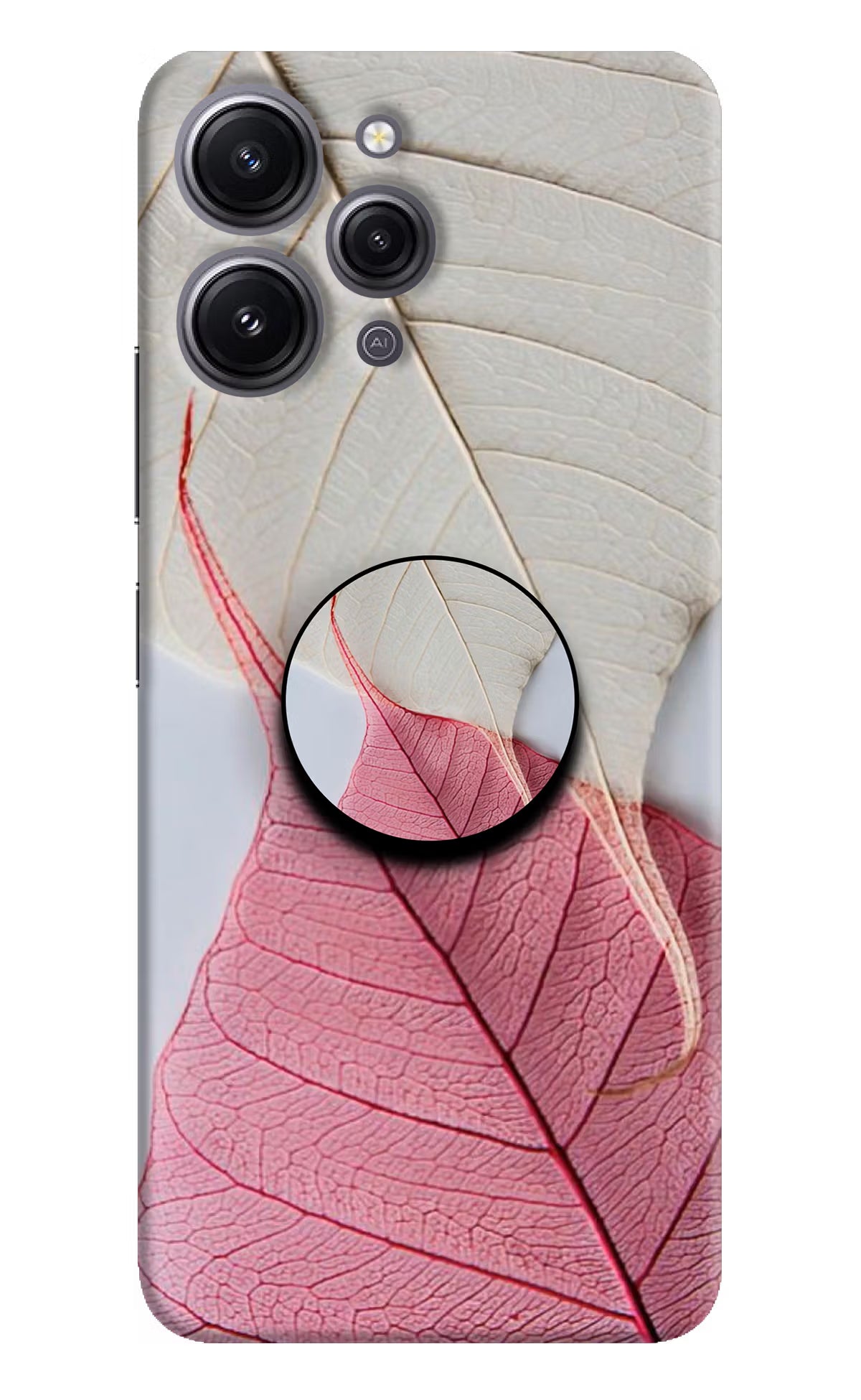 White Pink Leaf Redmi 12 4G Pop Case by Casekaro