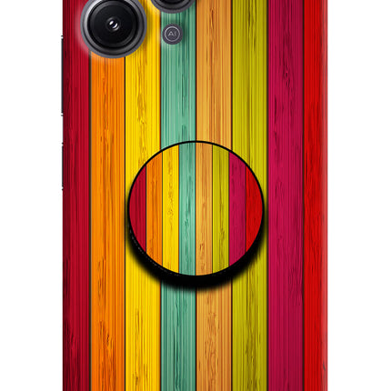 Multicolor Wooden Redmi 12 4G Pop Case by Casekaro