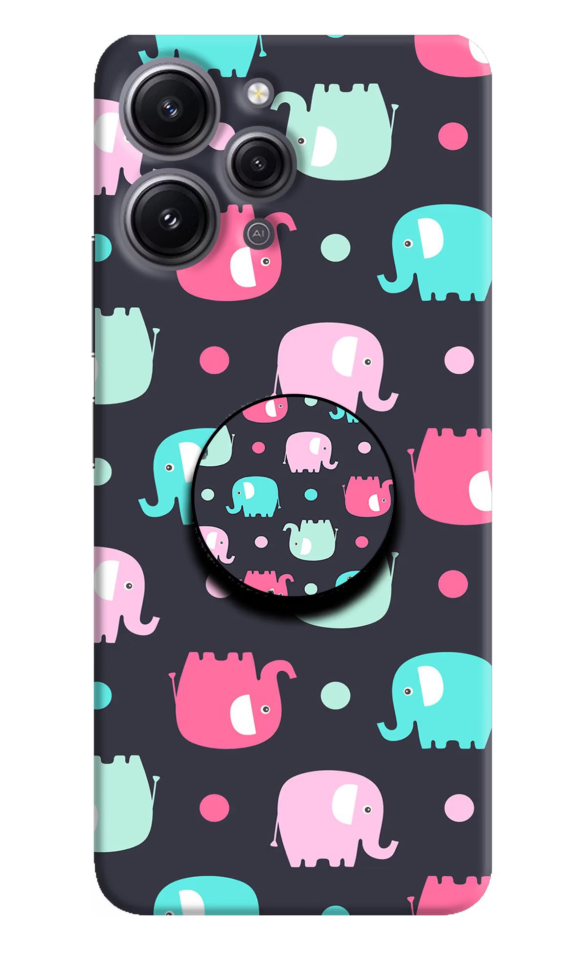 Baby Elephants Redmi 12 4G Pop Case by Casekaro