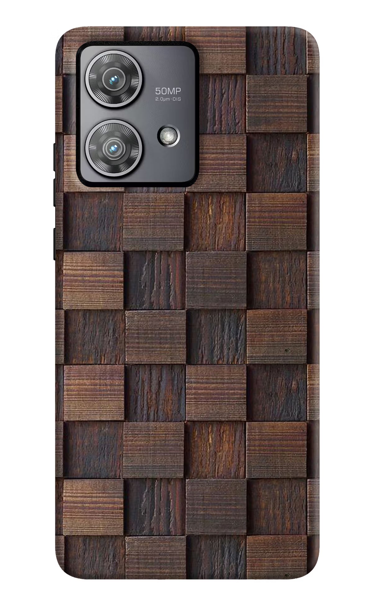 Wooden Cube Design Moto Edge 40 Neo Hard Case Back Cover by Casekaro