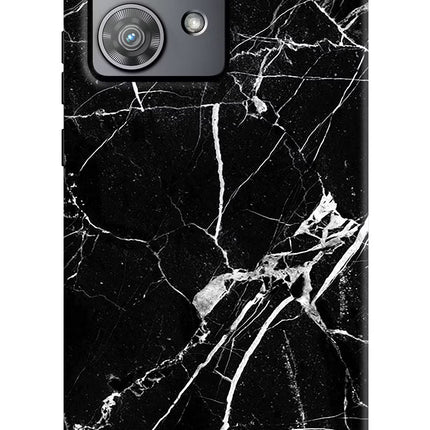 Black Marble Pattern Moto Edge 40 Neo Hard Case Back Cover by Casekaro