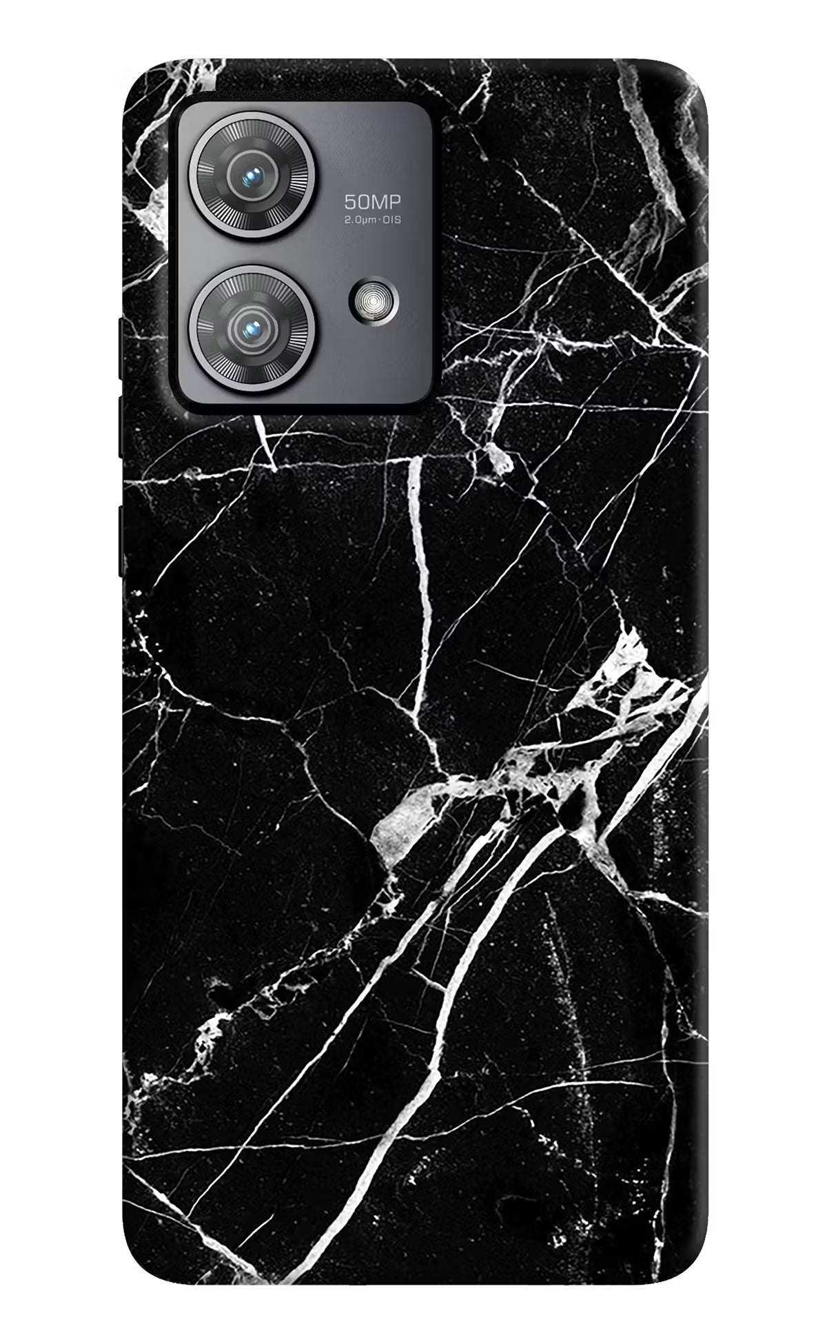 Black Marble Pattern Moto Edge 40 Neo Hard Case Back Cover by Casekaro