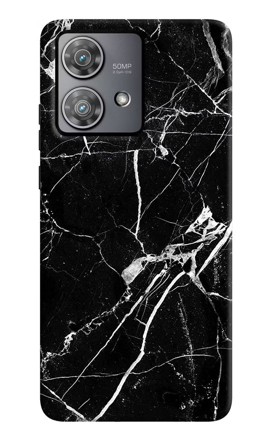 Black Marble Pattern Moto Edge 40 Neo Hard Case Back Cover by Casekaro
