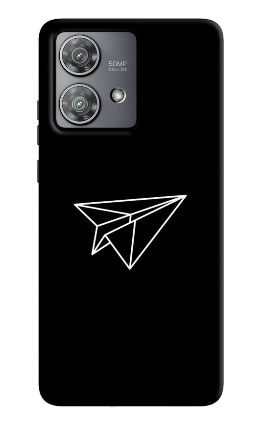 Paper Plane White Moto Edge 40 Neo Back Cover