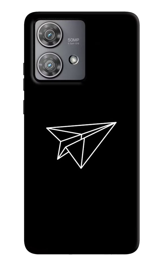 Paper Plane White Moto Edge 40 Neo Hard Case Back Cover by Casekaro