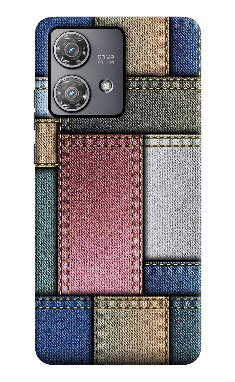 Multicolor Jeans Moto Edge 40 Neo Back Cover, Hard case