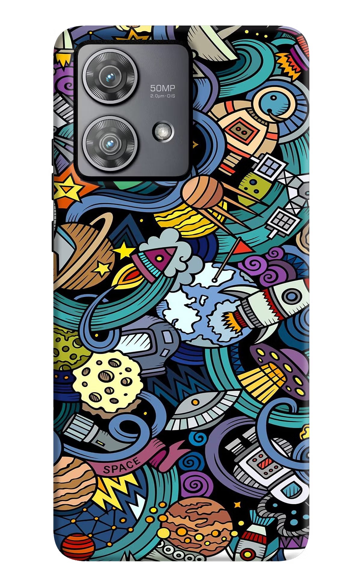 Space Abstract Moto Edge 40 Neo Hard Case Back Cover by Casekaro