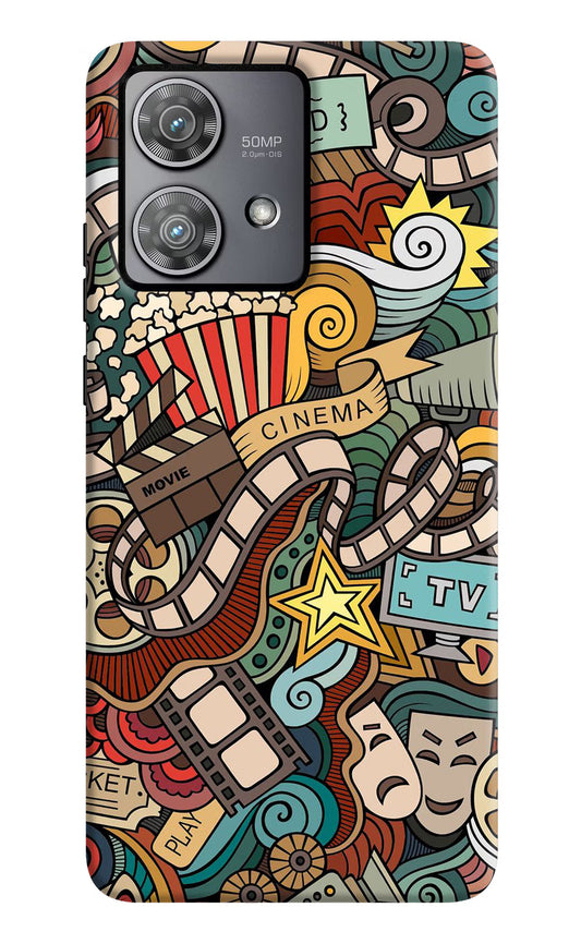 Cinema Abstract Moto Edge 40 Neo Hard Case Back Cover by Casekaro