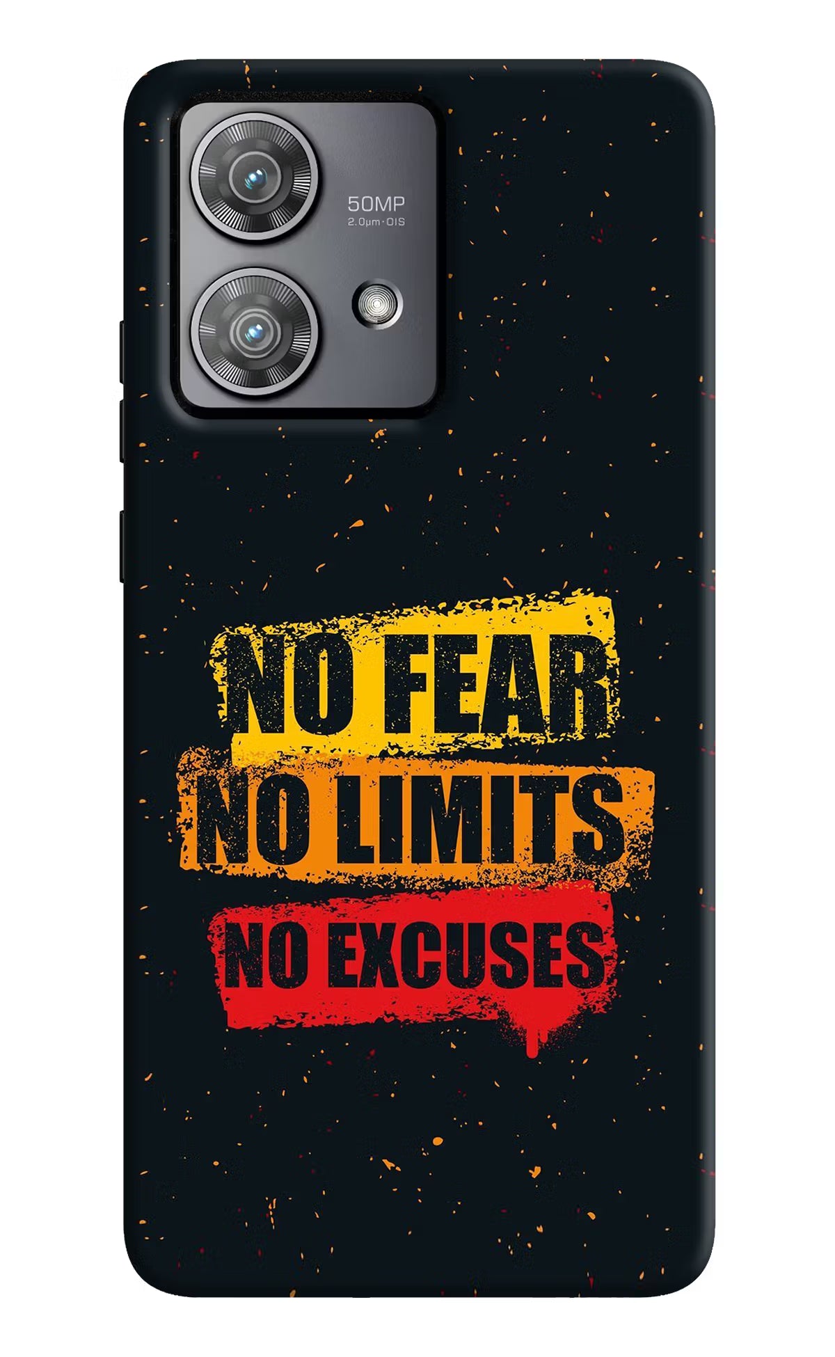 No Fear No Limits No Excuse Moto Edge 40 Neo Hard Case Back Cover by Casekaro