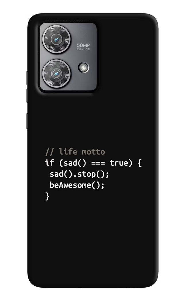 Life Motto Code Moto Edge 40 Neo Hard Case Back Cover by Casekaro