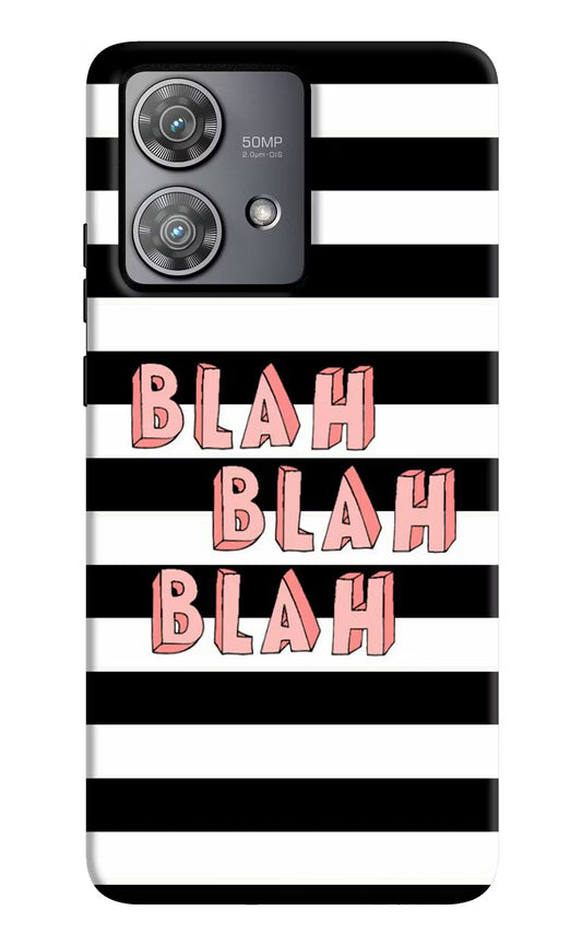 Blah Blah Blah Moto Edge 40 Neo Hard Case Back Cover by Casekaro