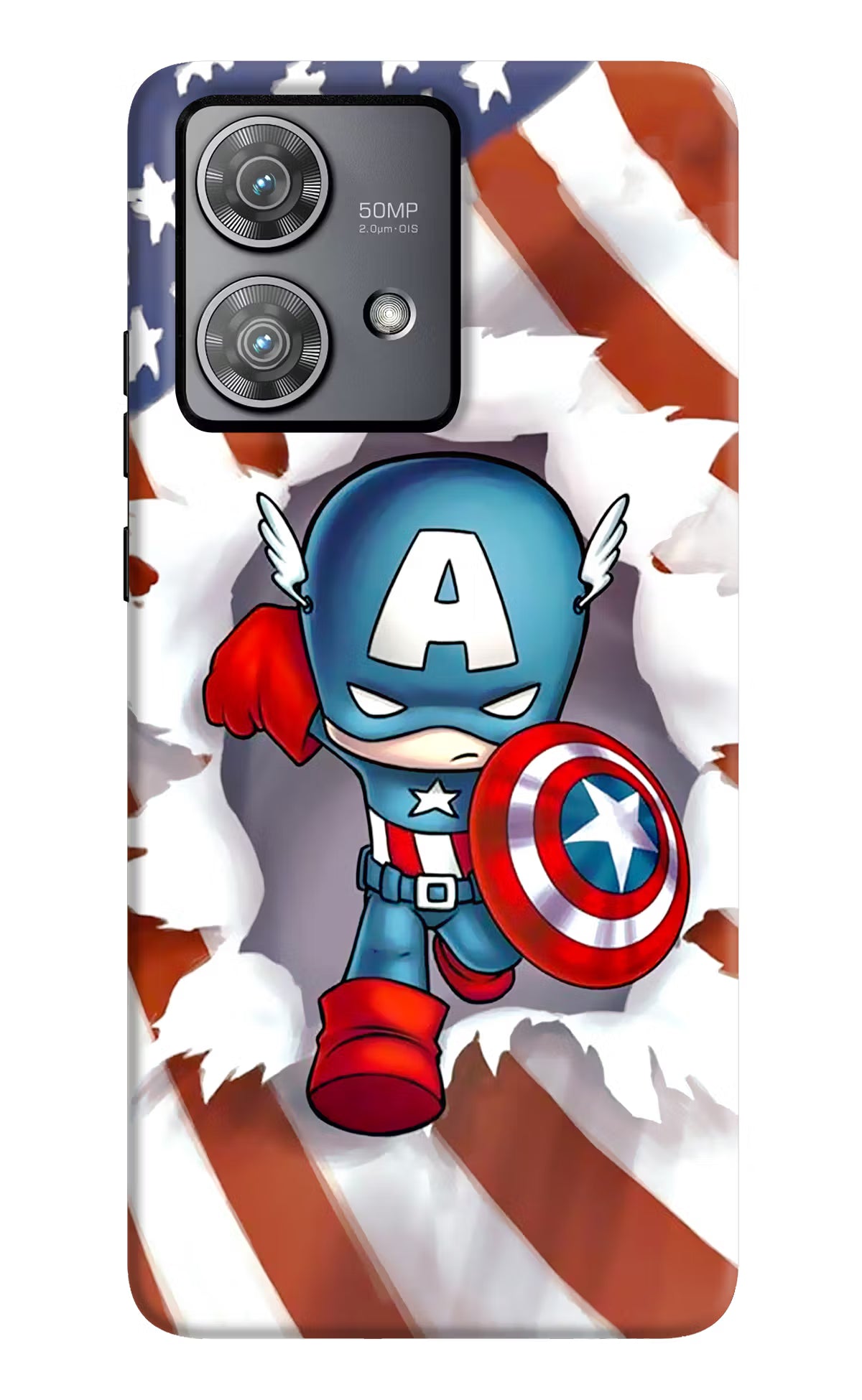 Captain America Moto Edge 40 Neo Hard Case Back Cover by Casekaro
