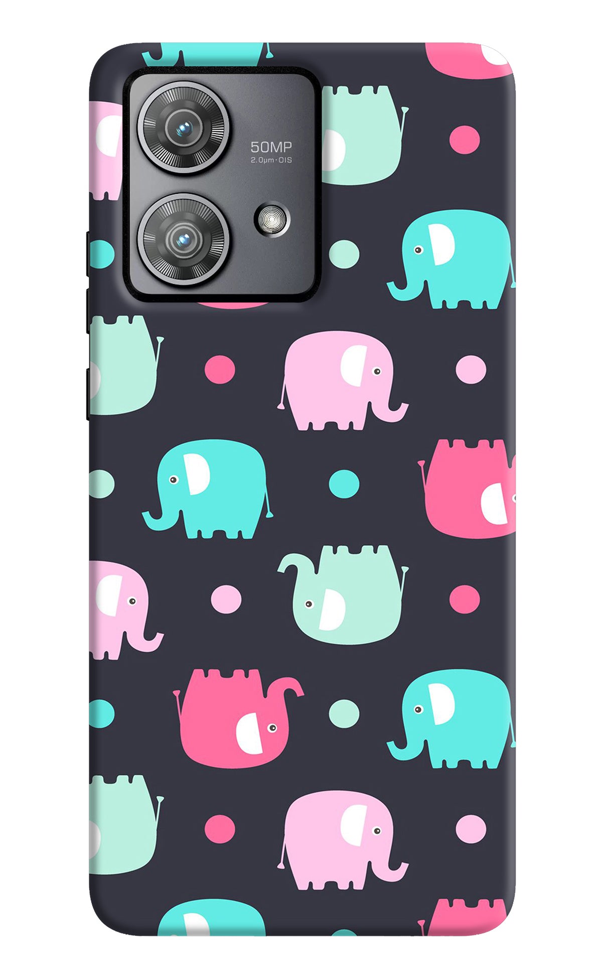 Elephants Moto Edge 40 Neo Back Cover