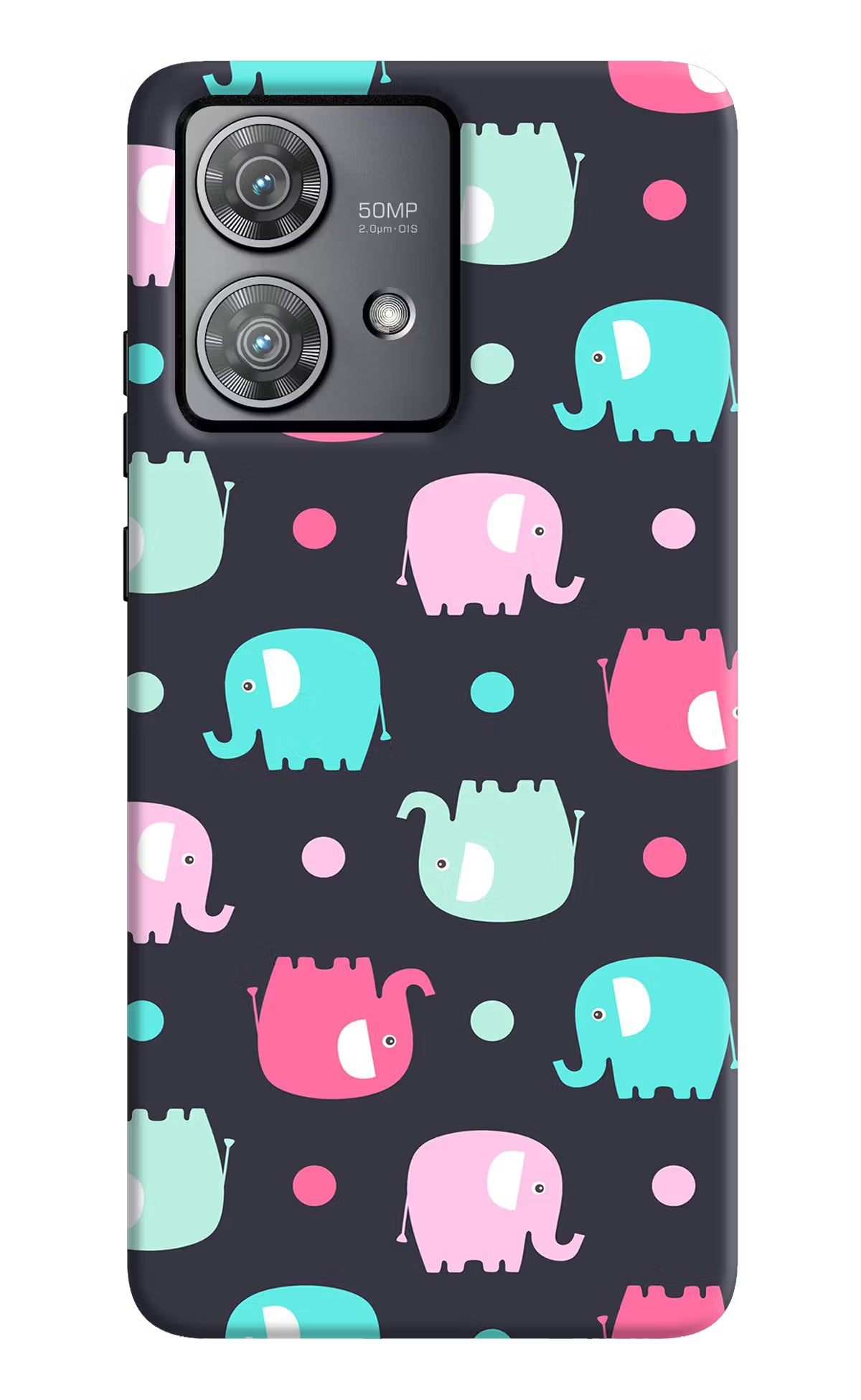 Elephants Moto Edge 40 Neo Hard Case Back Cover by Casekaro