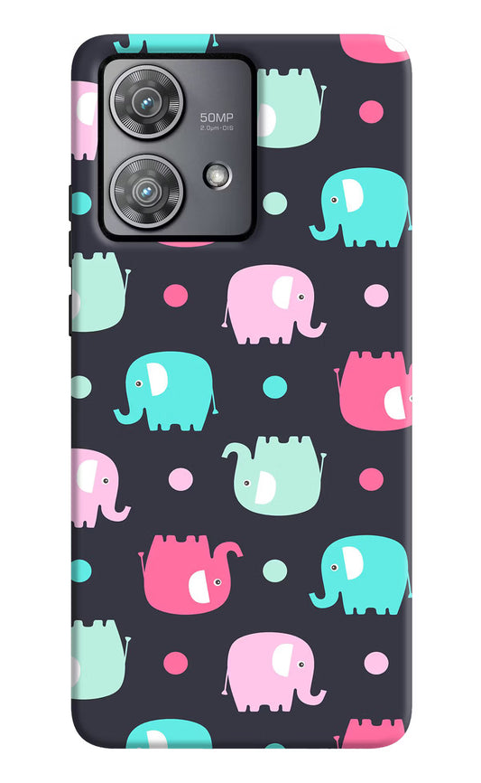 Elephants Moto Edge 40 Neo Hard Case Back Cover by Casekaro