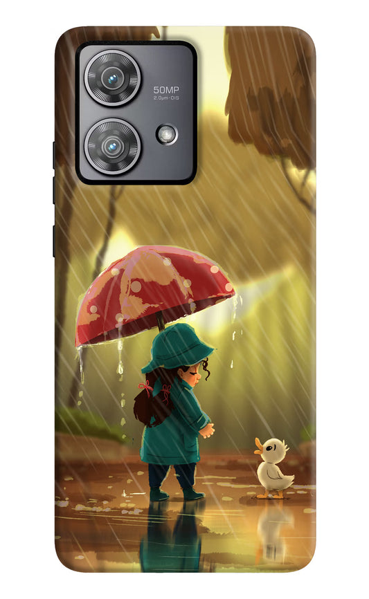 Rainy Day Moto Edge 40 Neo Hard Case Back Cover by Casekaro