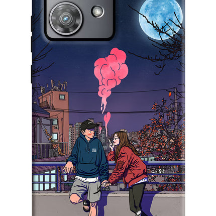 Chilling Couple Moto Edge 40 Neo Hard Case Back Cover by Casekaro